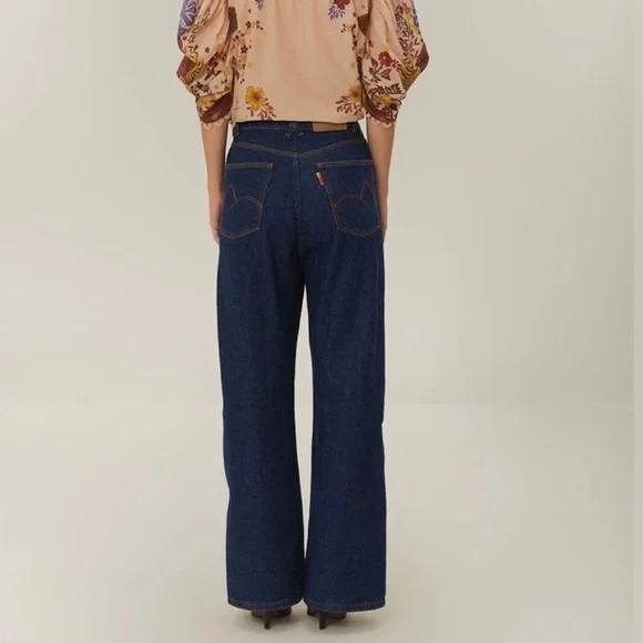 NWT Farm Rio Dark Denim High Waist Snips Pants - Picture 3 of 5